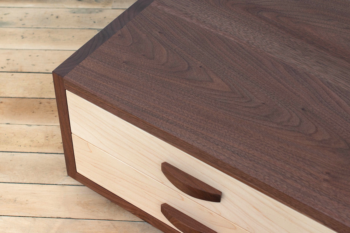Flatware Silverware Anti-Tarnish Wood Wooden Storage Box Chest w/Drawer