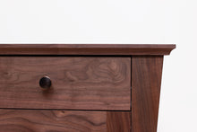 Load image into Gallery viewer, Contemporary Solid Wood Buffet, Kitchen or Dining Room Cabinet, Silverware and Dinnerware Storage, Classic Credenza, Traditional Sideboard with Glass Doors. Available in Cherry, Walnut or Antique/Reclaimed Chestnut with Custom Engraving Option. Handmade in Pennsylvania by James Becker. Free USA Shipping.