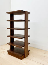 Load image into Gallery viewer, End Table Bookshelf, Bookcase, Book Rack, Compact Organizer, Side or End Table, Lamp Stand with 4, 5 or 6 tiered shelves. Traditional Living Room or Bedroom Furniture made of Solid Walnut Wood. Handmade in Pennsylvania by James Becker. Free USA Shipping.