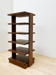 End Table Bookshelf, Bookcase, Book Rack, Compact Organizer, Side or End Table, Lamp Stand with 4, 5 or 6 tiered shelves. Traditional Living Room or Bedroom Furniture made of Solid Walnut Wood. Handmade in Pennsylvania by James Becker. Free USA Shipping.