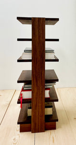 End Table Bookshelf, Bookcase, Book Rack, Compact Organizer, Side or End Table, Lamp Stand with 4, 5 or 6 tiered shelves. Traditional Living Room or Bedroom Furniture made of Solid Walnut Wood. Handmade in Pennsylvania by James Becker. Free USA Shipping.