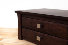 Load image into Gallery viewer, Handmade Solid Wood Silverware Chest, Classic Dinnerware Storage, Tabletop Flatware Box, Traditional Kitchen or Dining Room Furniture with Hinged Lid and Lined Drawers. Available in Cherry, Walnut or Antique/Reclaimed Chestnut with Custom Engraving Option.